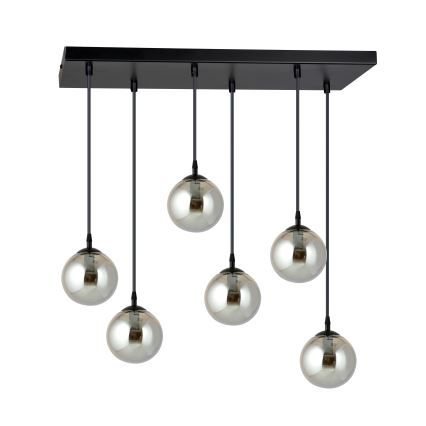 Pendel COSMO 6xE14/10W/230V sort/grå