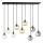 Pendel COSMO 9xE14/10W/230V sort/grå/beige/transparent