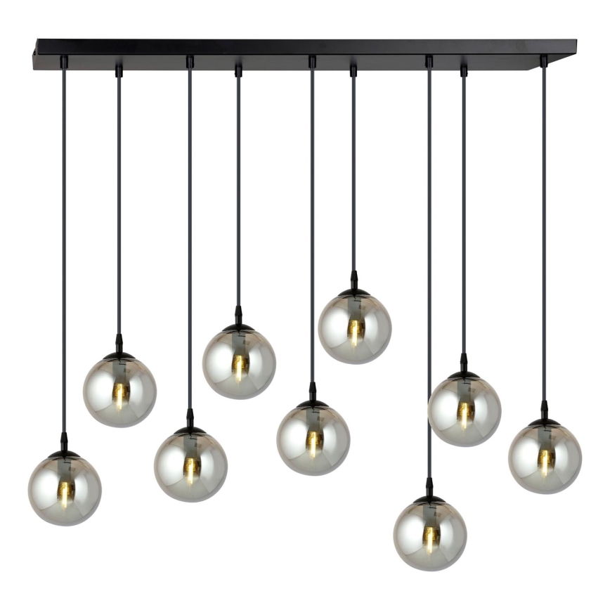 Pendel COSMO 9xE14/10W/230V sort/grå