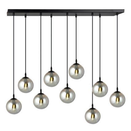 Pendel COSMO 9xE14/10W/230V sort/grå