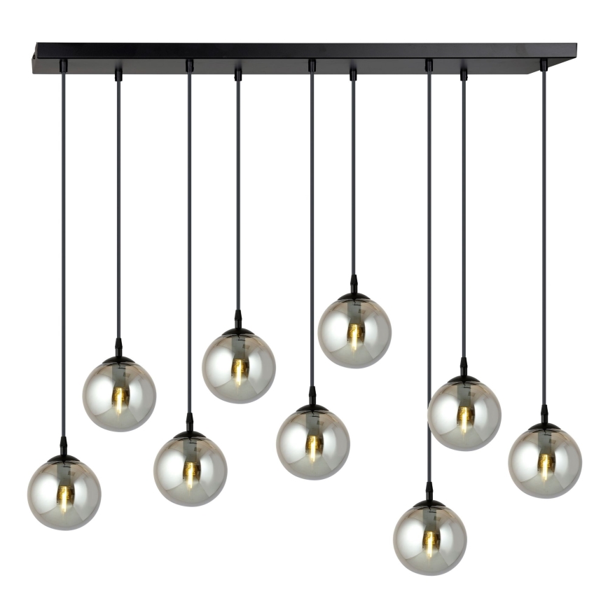 Pendel COSMO 9xE14/10W/230V sort/grå