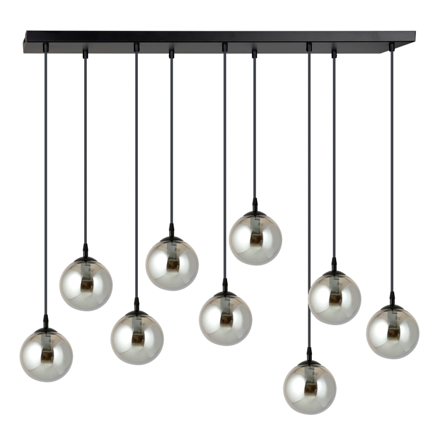 Pendel COSMO 9xE14/10W/230V sort/grå