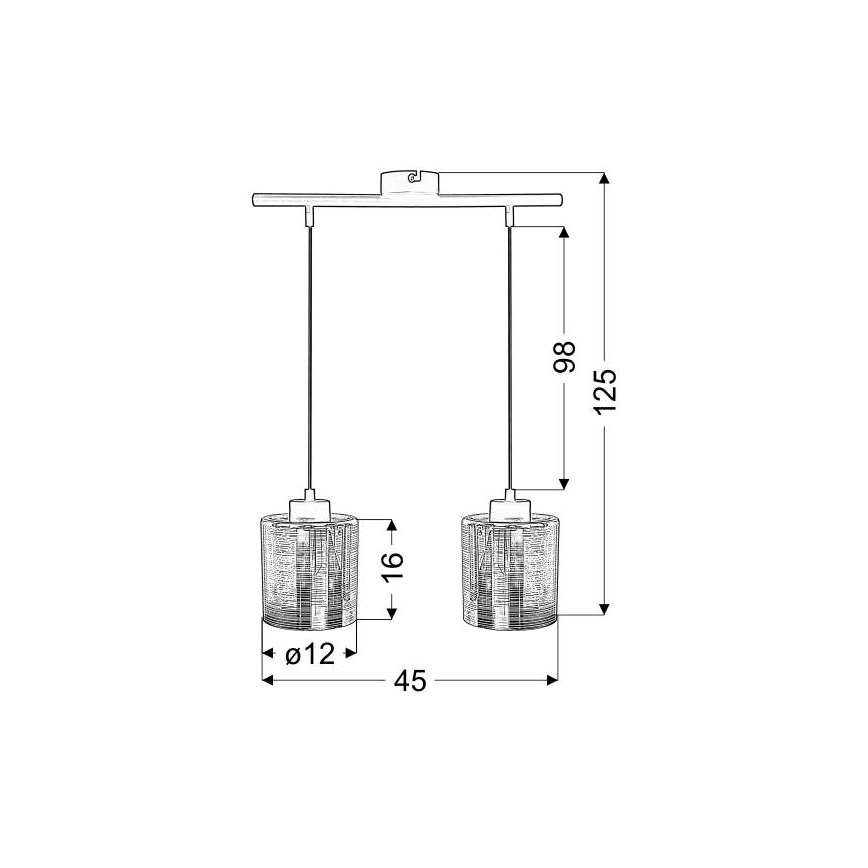 Pendel COX 2xE27/60W/230V guldfarvet