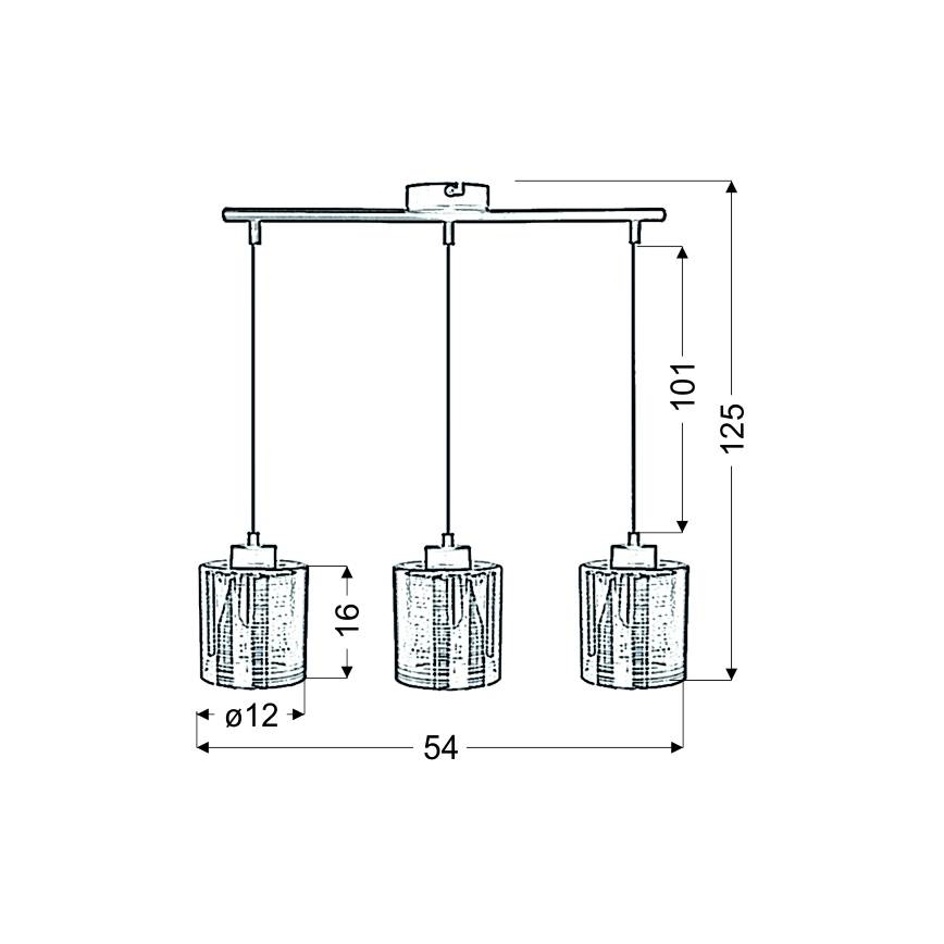 Pendel COX 3xE27/60W/230V guldfarvet
