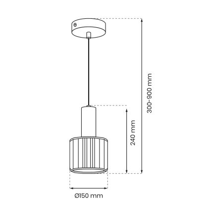 Pendel CRISTAL 1xE27/60W/230V sort