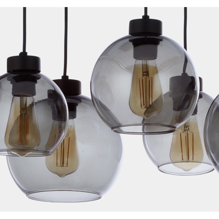 Pendel CUBUS 6xE27/60W/230V sort