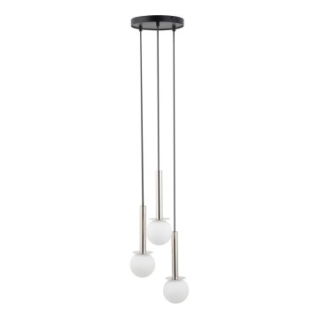 Pendel DAISY 3xG9/12W/230V diameter 27 cm skinnende krom/sort/hvid