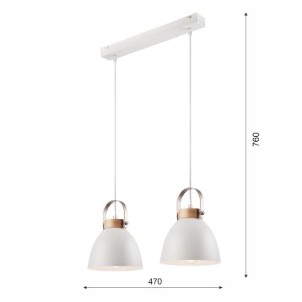 Pendel DANIELLE 2xE27/60W/230V bøg