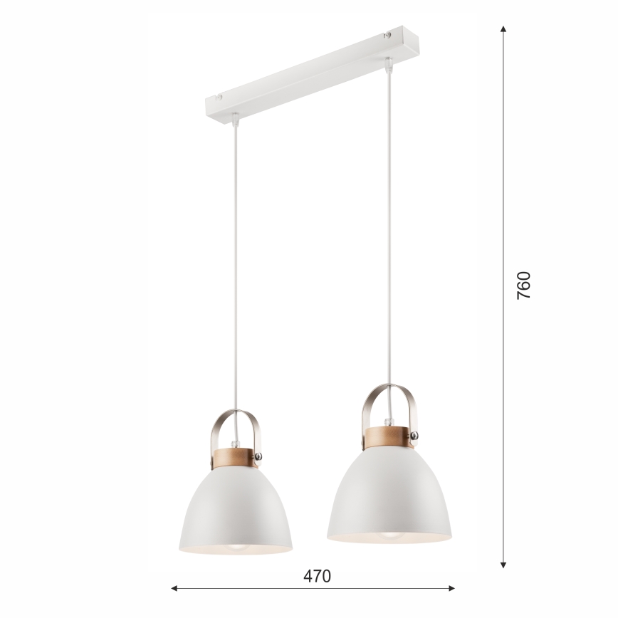 Pendel DANIELLE 2xE27/60W/230V bøg