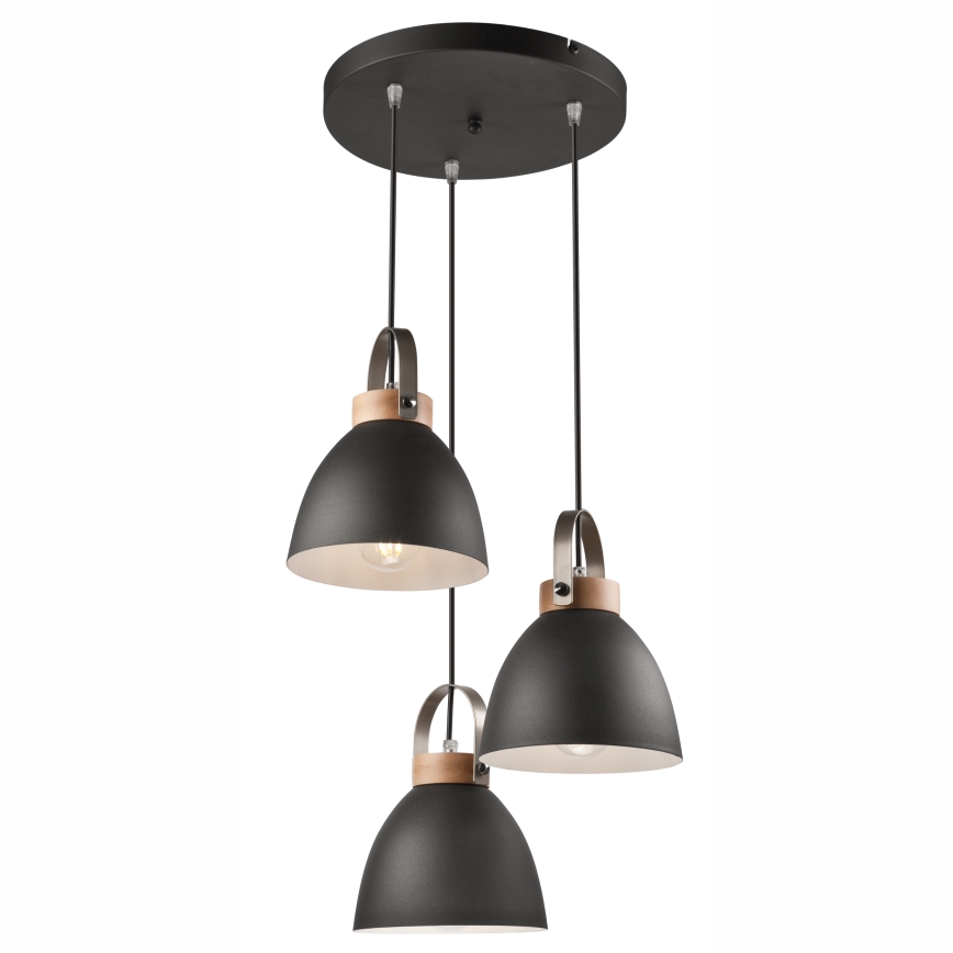 Pendel DANIELLE 3xE27/60W/230V bøg