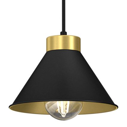 Pendel DEMET 5xE27/60W/230V sort/gylden
