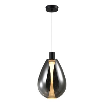 Pendel DENSO på wire 1xGU10/10W/230V Ø 30 cm sort krom