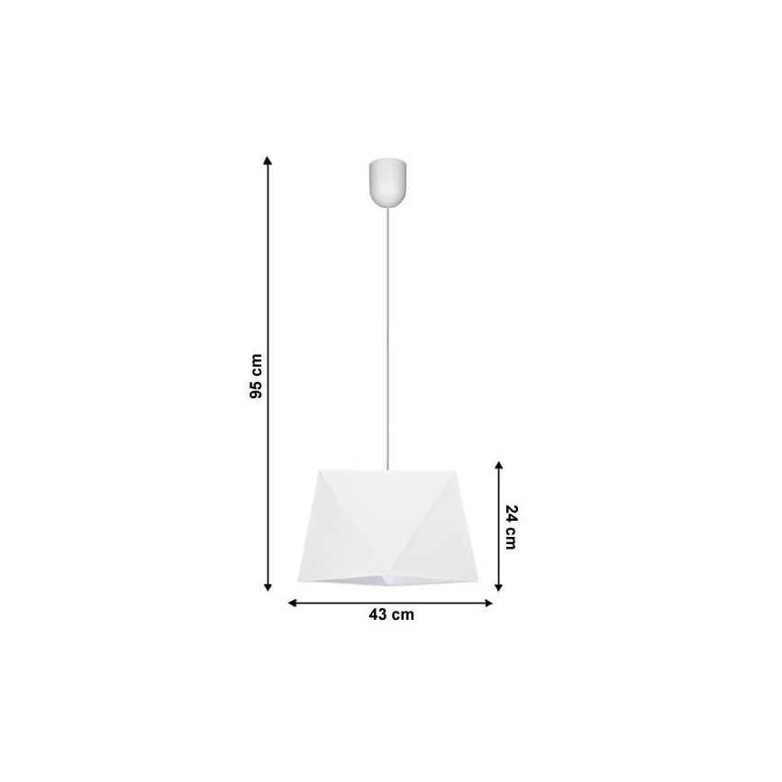 Pendel DIAMENT 1xE27/60W/230V hvid