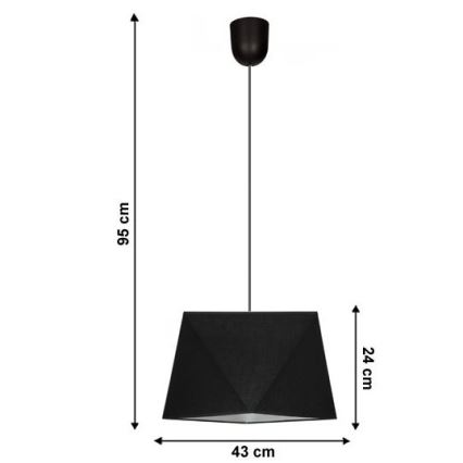 Pendel DIAMENT 1xE27/60W/230V sort