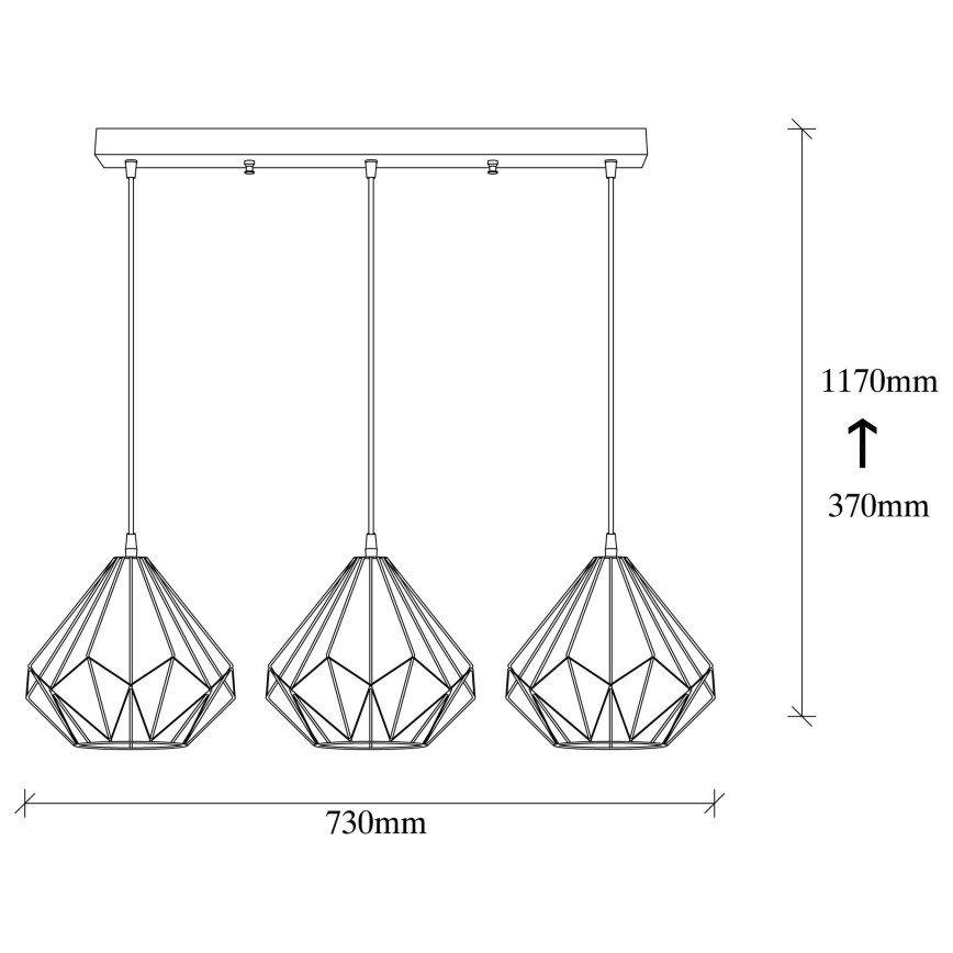 Pendel DIAMOND 3xE27/100W/230V