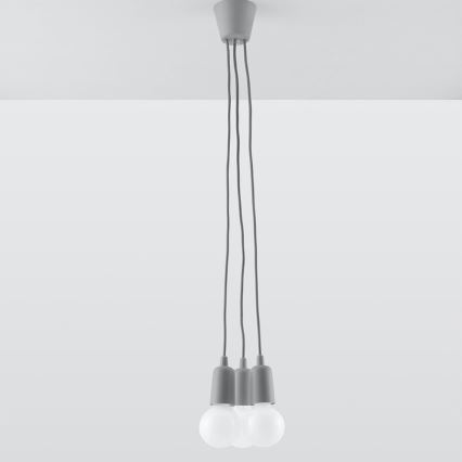 Pendel DIEGO 3xE27/60W/230V grå