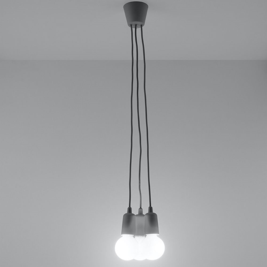 Pendel DIEGO 3xE27/60W/230V grå