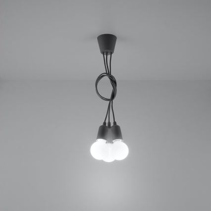 Pendel DIEGO 3xE27/60W/230V grå