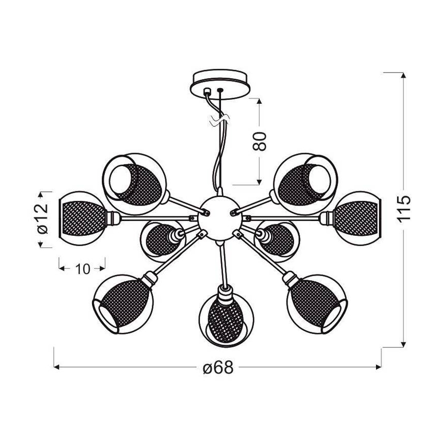 Pendel DIXI 9xE14/40W/230V