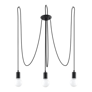 Pendel EDISON 3 3xE27/60W/230V edderkop sort