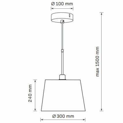 Pendel ELENA 1xE27/20W/230V sort
