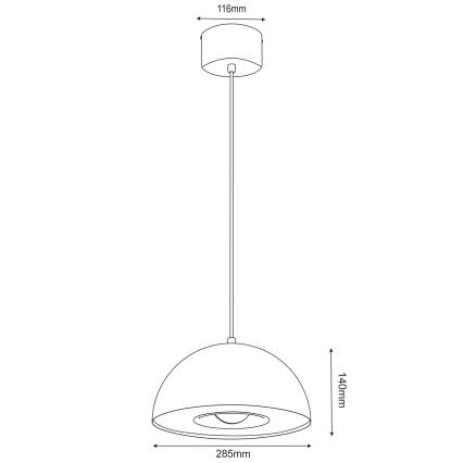 Pendel ELGUND 1xE27/15W/230V beige