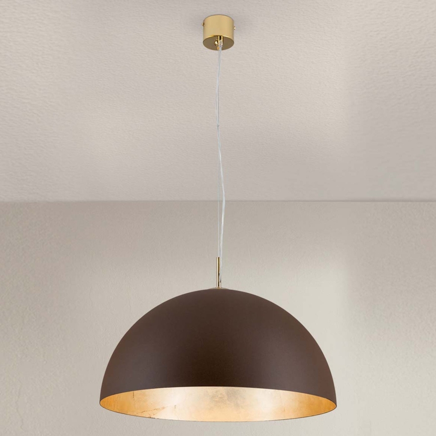 Pendel ELIANO 1xE27/60W/230V diameter 50 cm brun/guldfarvet