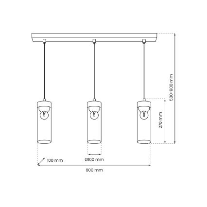Pendel ELICA 3xE27/60W/230V