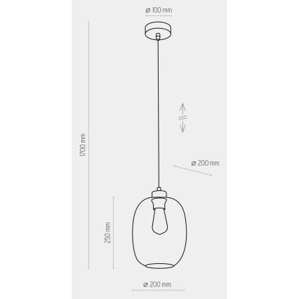 Pendel ELIO 1xE27/15W/230V