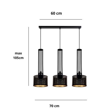 Pendel ELIS 3xE27/60W/230V