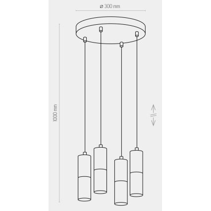 Pendel ELIT 4xGU10/10W/230V hvid