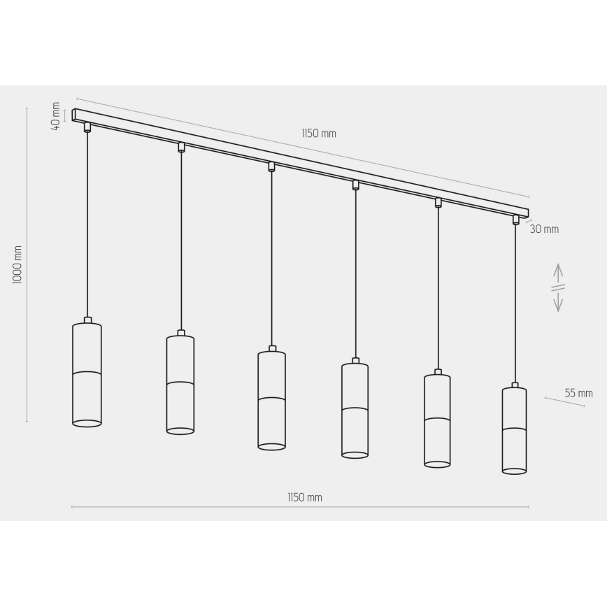 Pendel ELIT 6xGU10/10W/230V sort