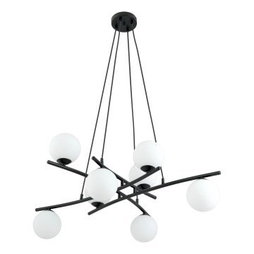 Pendel ESSA 8xE14/10W/230V sort/hvid