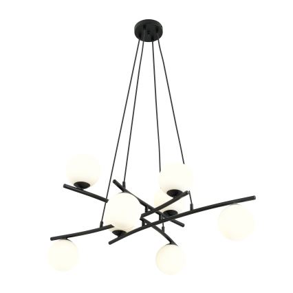 Pendel ESSA 8xE14/10W/230V sort/hvid