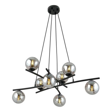Pendel ESSA 8xE14/10W/230V sort/røget