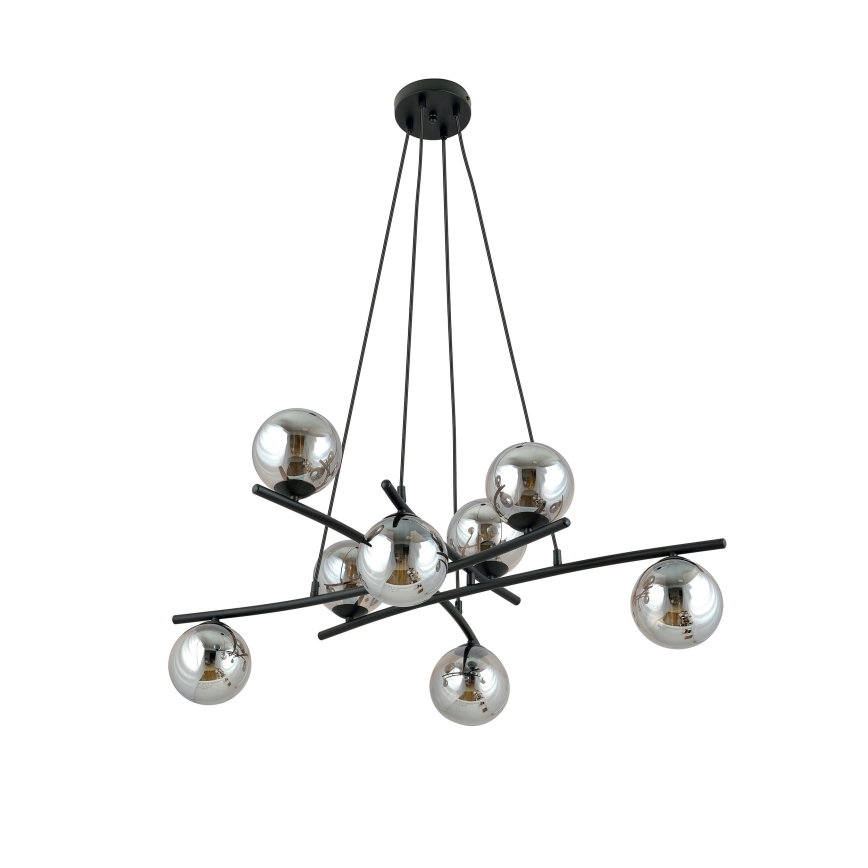 Pendel ESSA 8xE14/10W/230V sort/røget