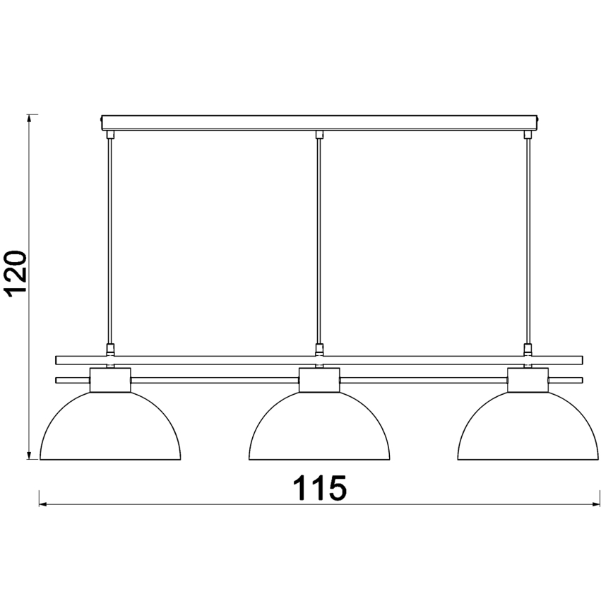 Pendel ESTATE 3xE27/15W/230V sort