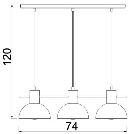 Pendel ESTATE MINI 3xE27/15W/230V sort