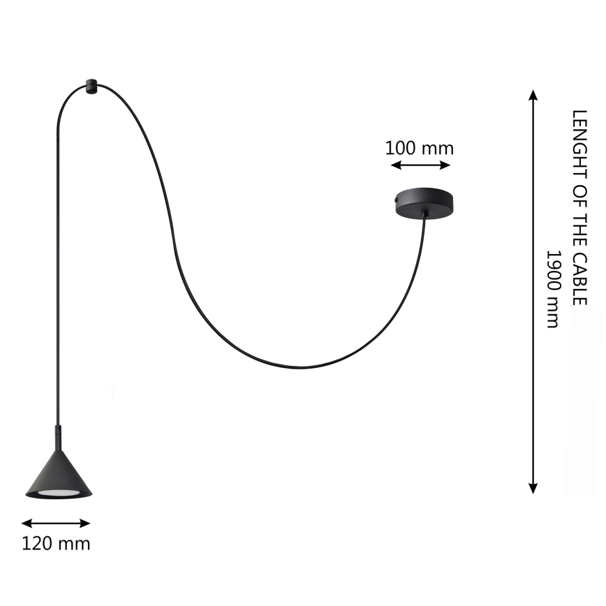 Pendel ETNA 1xGX53/15W/230V sort