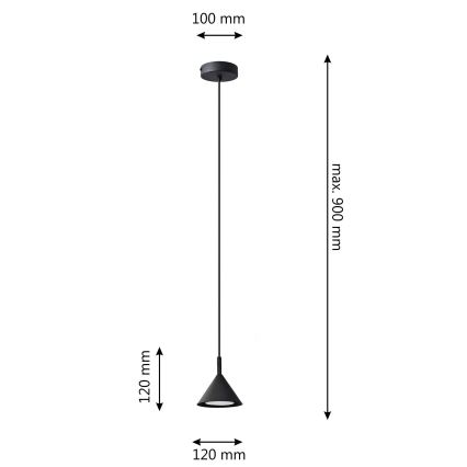 Pendel ETNA 1xGX53/15W/230V sort