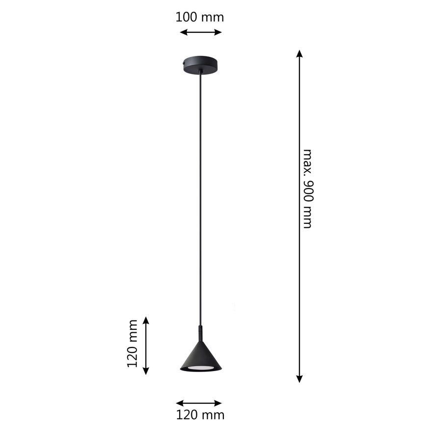 Pendel ETNA 1xGX53/15W/230V sort