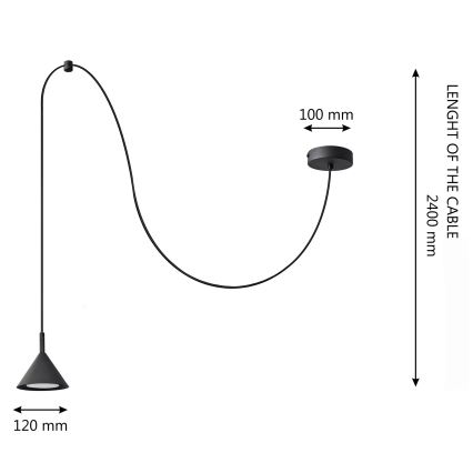 Pendel ETNA LONG 1xGX53/15W/230V sort