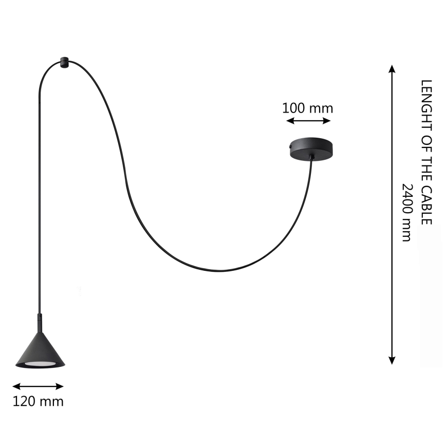 Pendel ETNA LONG 1xGX53/15W/230V sort