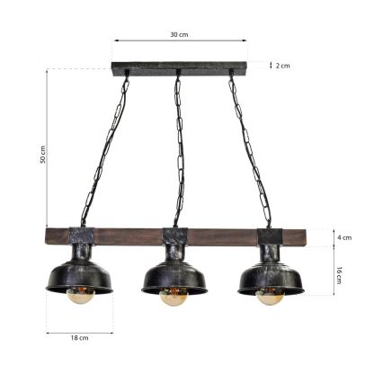 Pendel FARO 3xE27/60W/230V