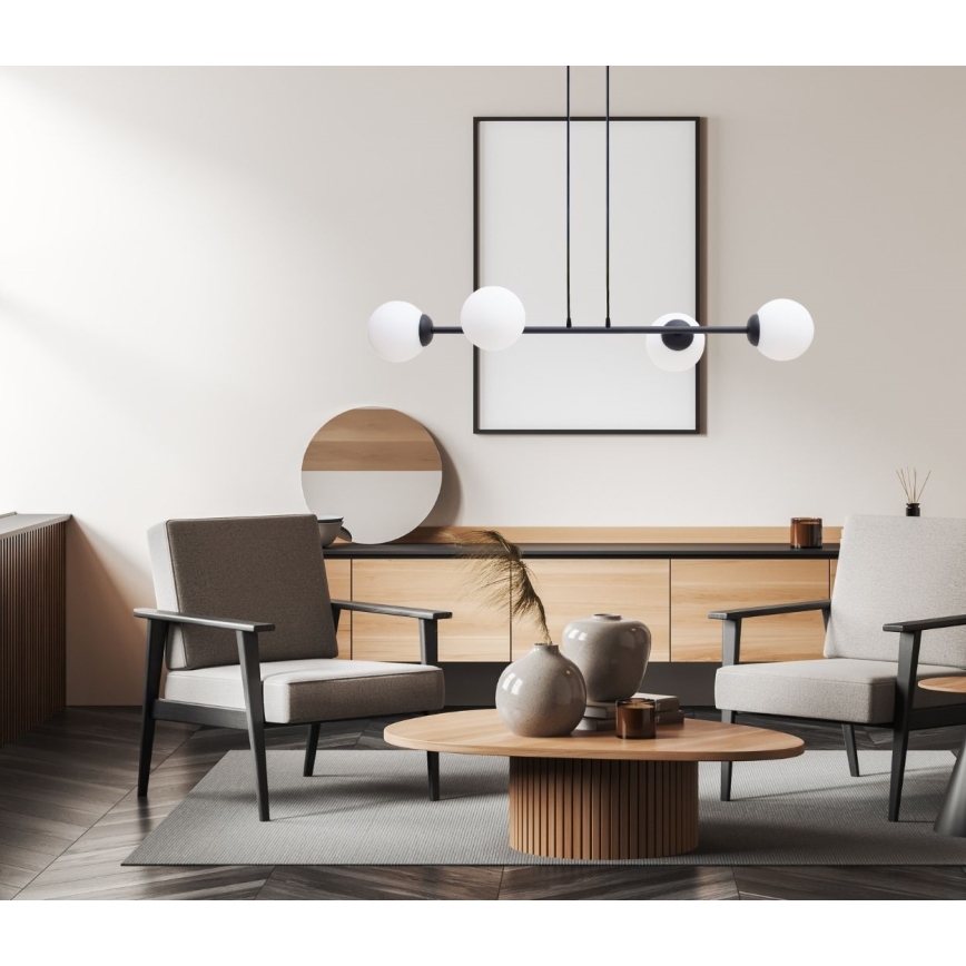 Pendel FIRA 4xE27/60W/230V sort
