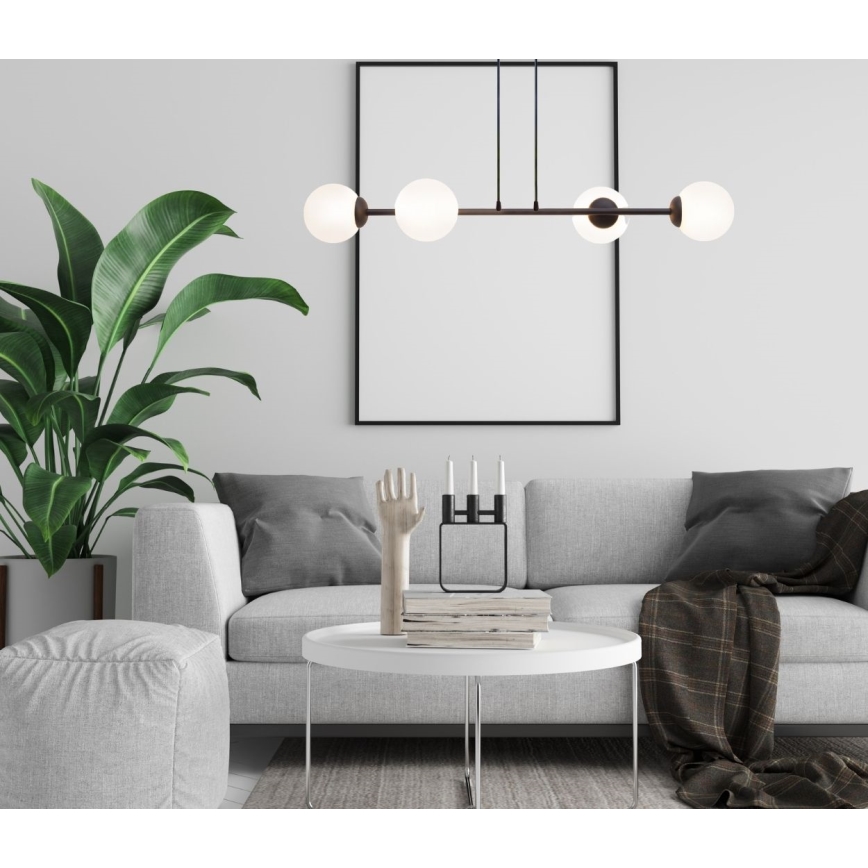 Pendel FIRA 4xE27/60W/230V sort