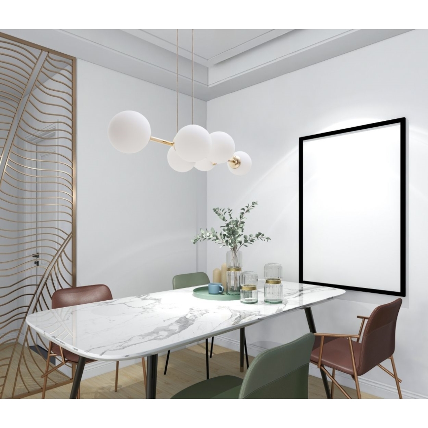 Pendel FIRA 5xE27/60W/230V guldfarvet