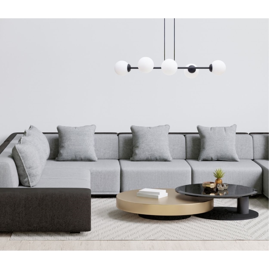 Pendel FIRA 5xE27/60W/230V sort