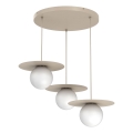 Pendel FLAT på kabel 3xE27/15W/230V, beige