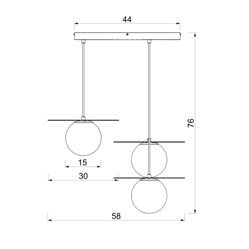 Pendel FLAT på kabel 3xE27/15W/230V, beige